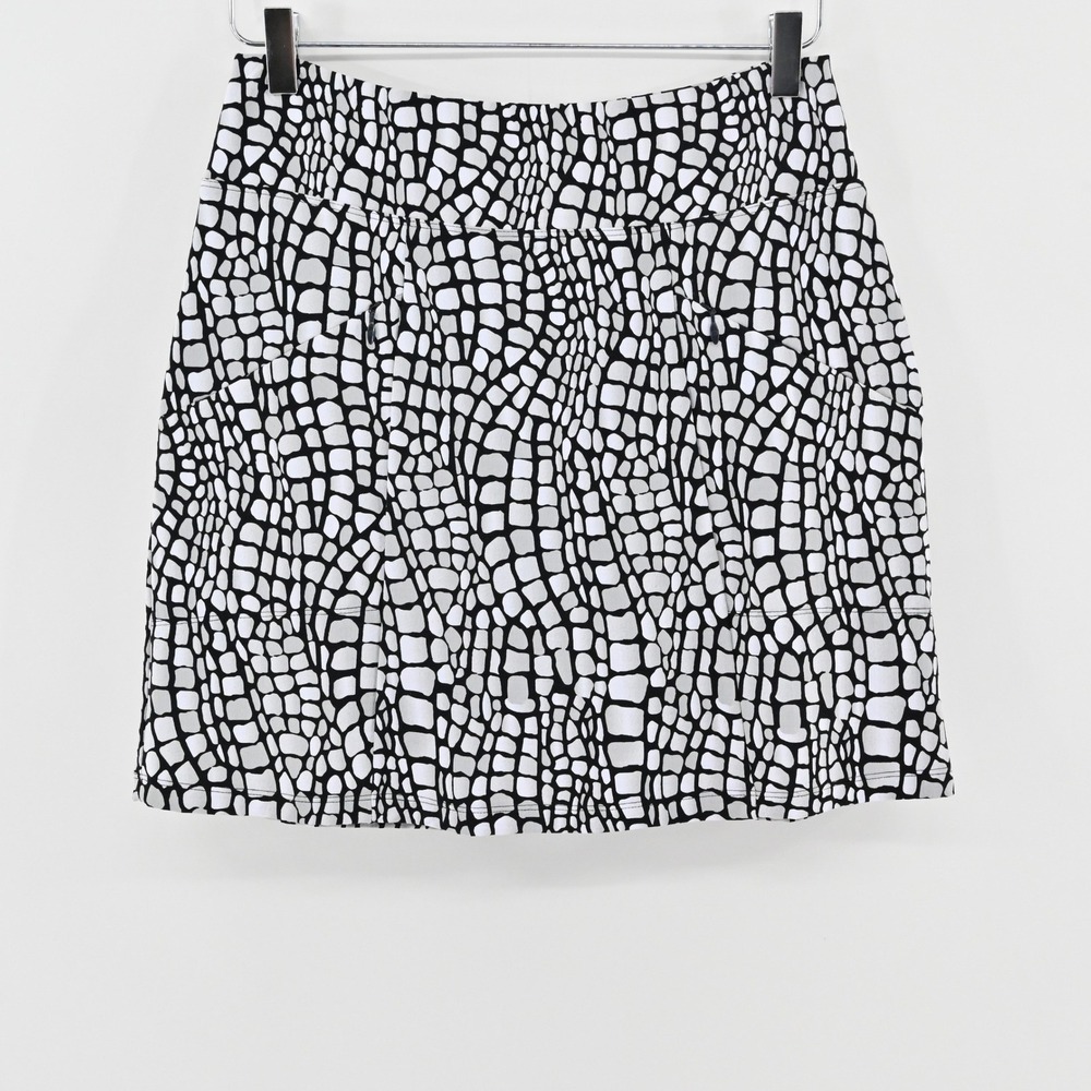 IBKUL Printed Golf‎ Skort Womens Sz XS Black White Athletic Active Tennis Sports
